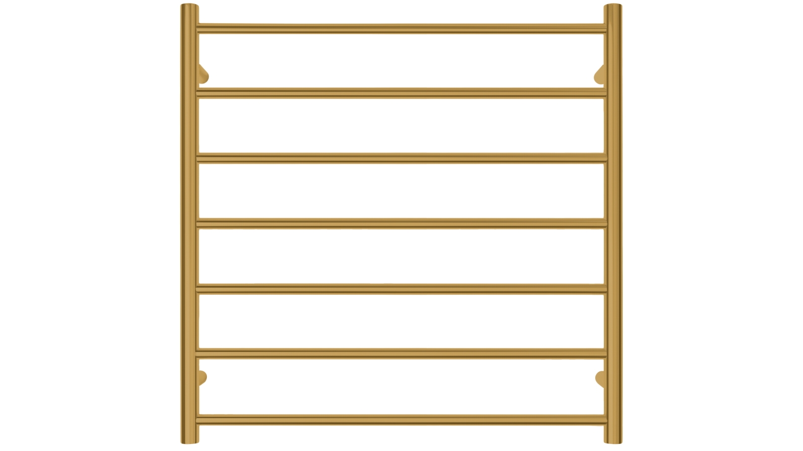 Warmtech 7 Wide Round Bar Heated Towel Rail -  Brushed Brass