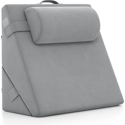 Costway 3 Piece Adjustable Foam Bed Wedge Pillow Set - Grey