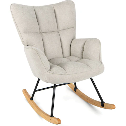 Costway Rocking Nursery Armchair - White