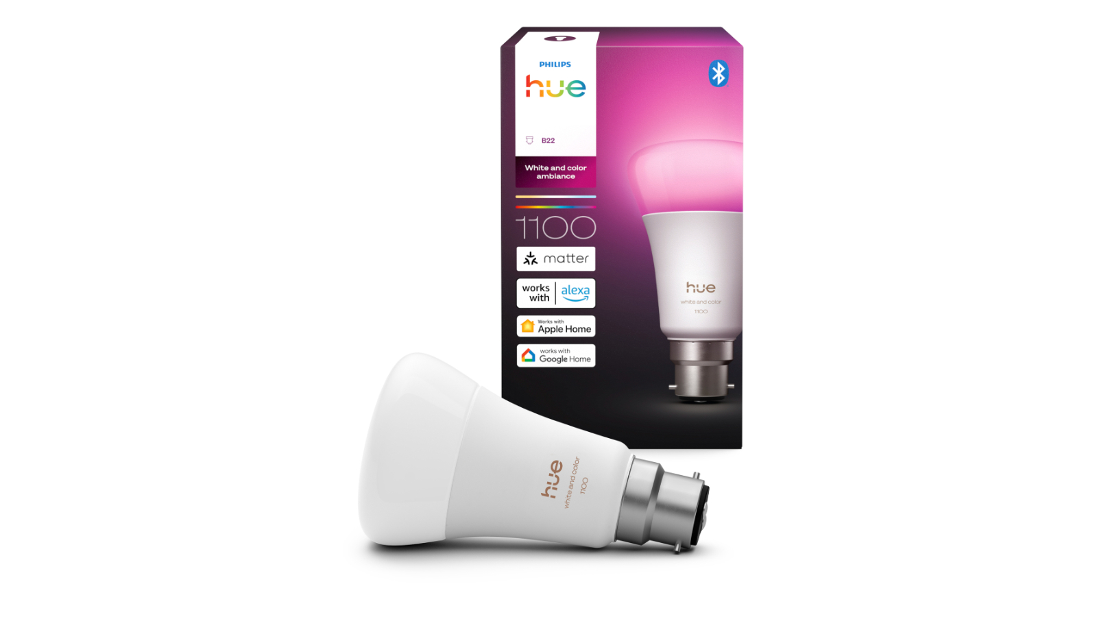 Philips Hue 11W A60 B22 V2 White Ambiance Bulb