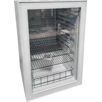 Husky 130L Glass Door Bar Fridge - White