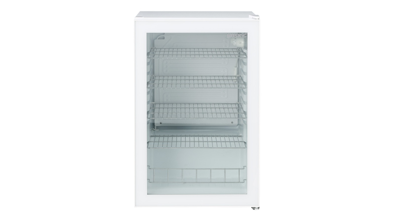Husky 130L Anti-Condensation Glass Door Bar Fridge - White