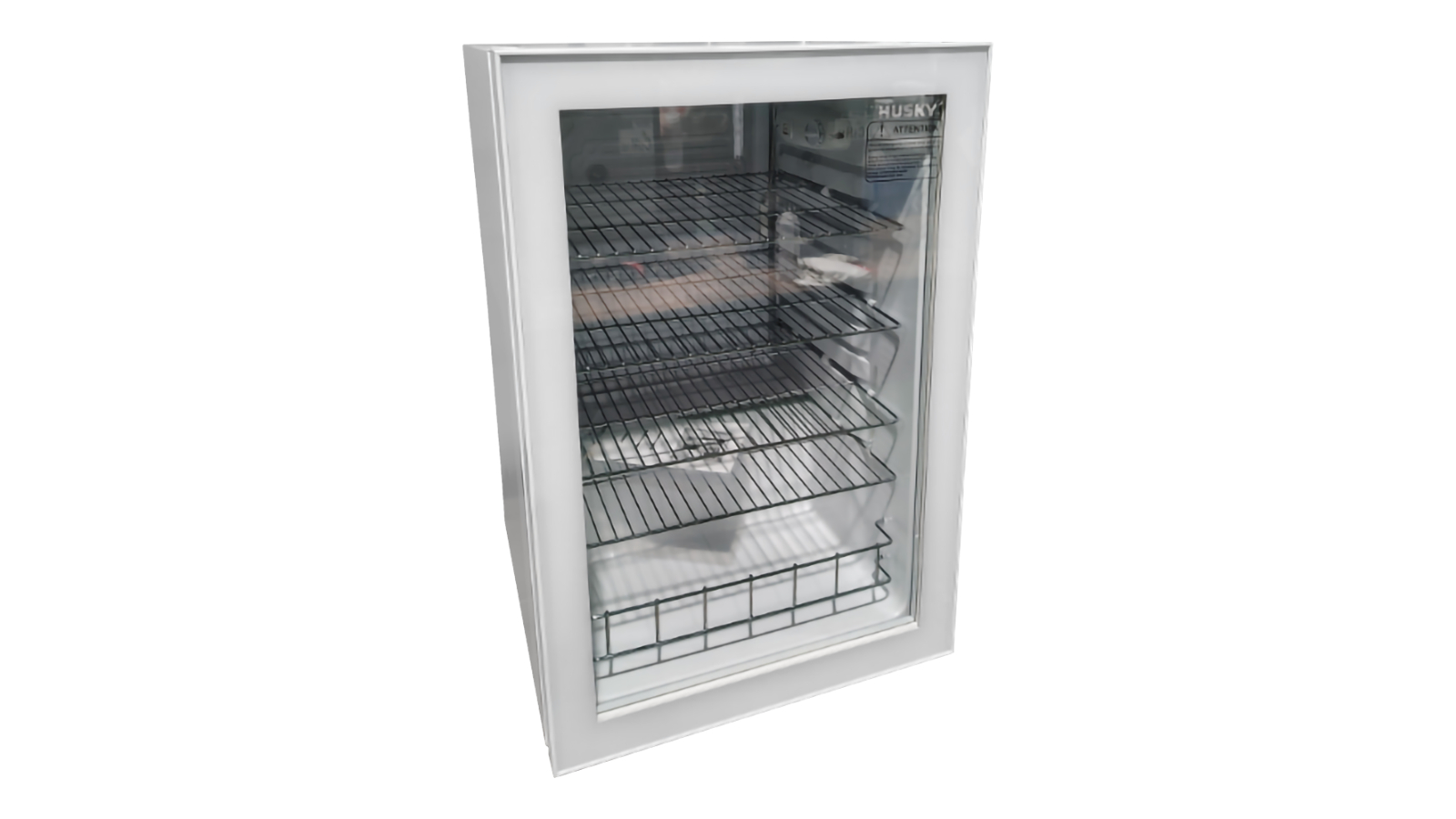 Husky 130L Anti-Condensation Glass Door Bar Fridge - White