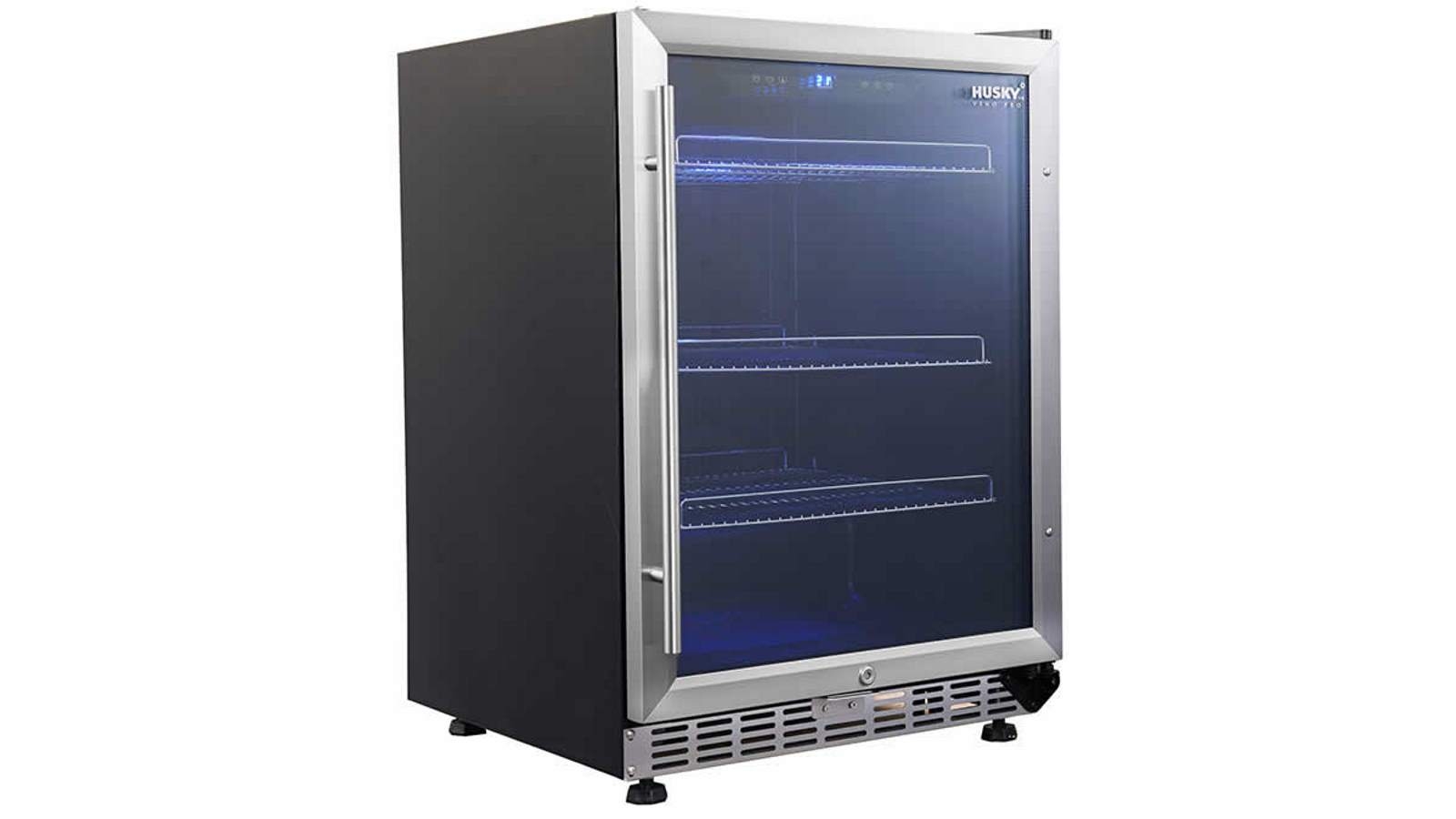 Husky 46 Bottle Vino Pro Left Hinge Single Door Stainless Steel Wine