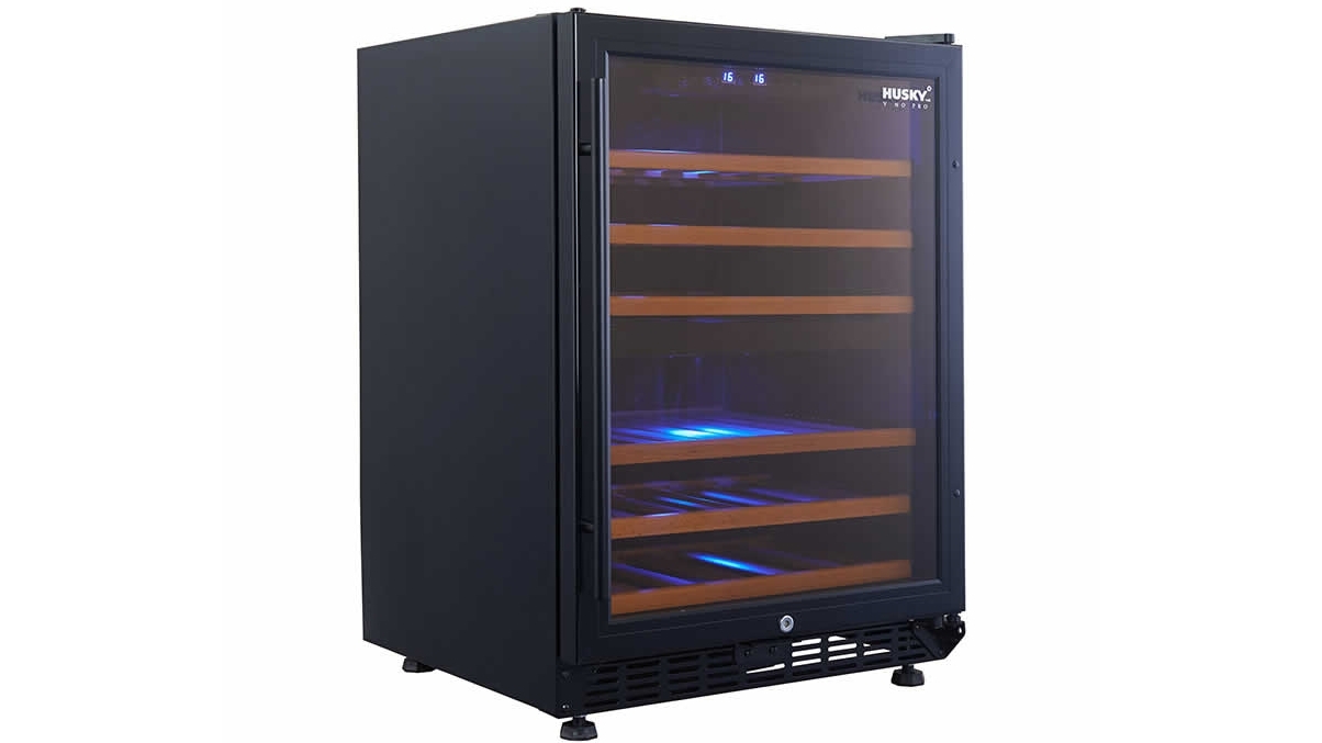 Husky 46 Bottle Dual Zone Wine Fridge Black Harvey Norman