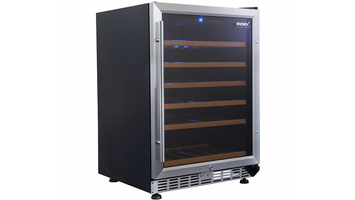 Husky 46 Bottle Single Zone Wine Fridge Stainless Steel Harvey Norman