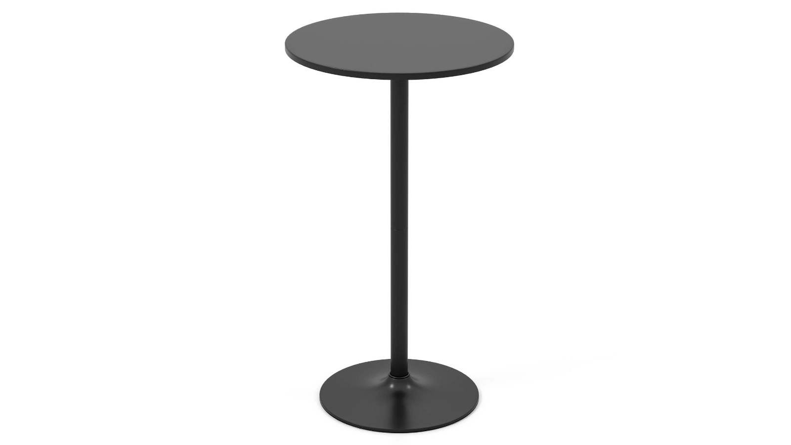 Costway High Round Bar Table Coffee and Dining Table for Patio Bistro - Black