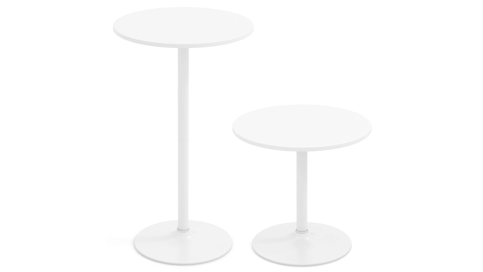 Costway 2 Piece 101.5/56cm Bistro High Round Bar and Side Tables - White