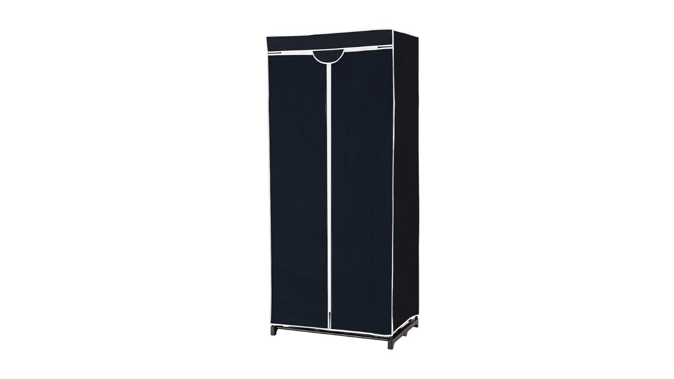 Costway Folding Wardrobe Organizer with Storage Shelves and Zippered - Black