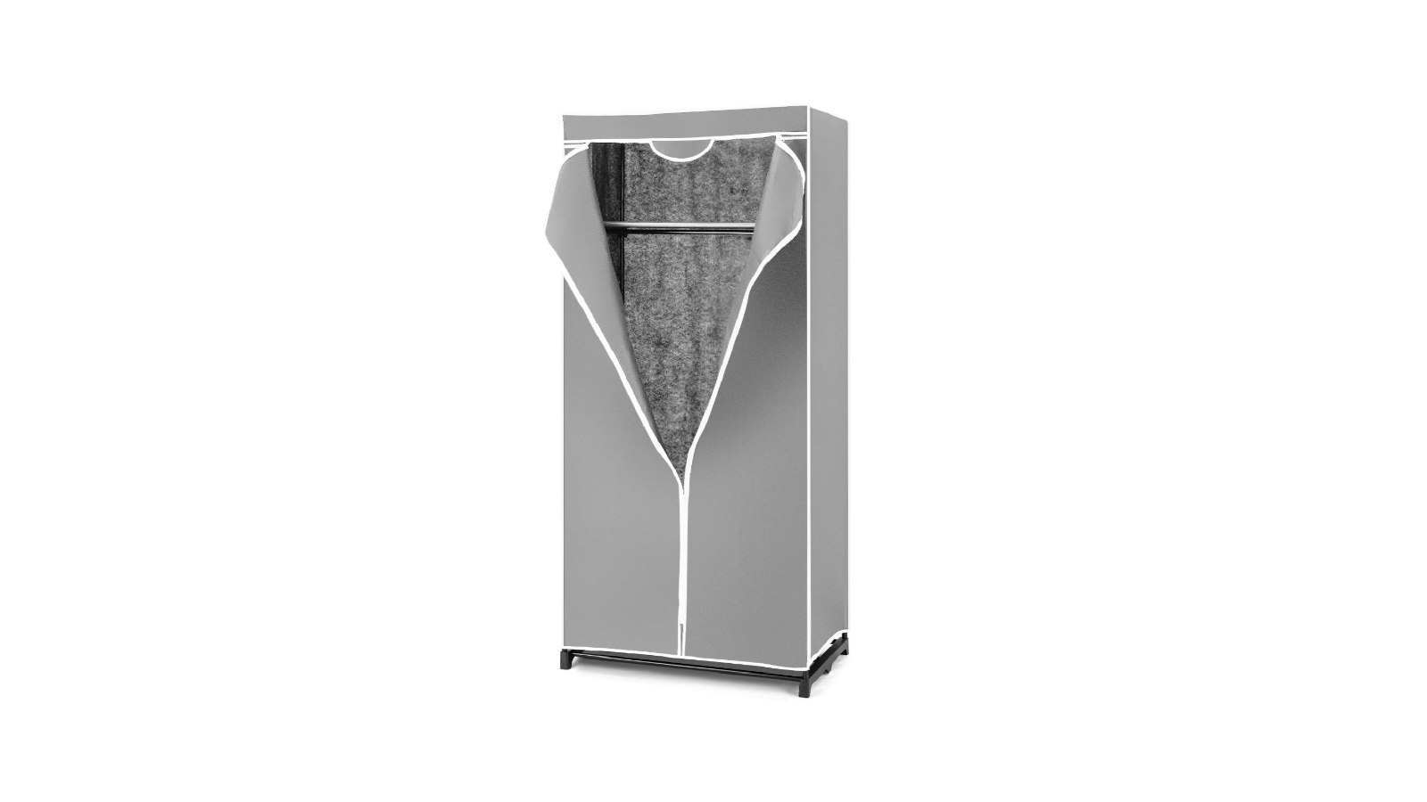 Costway Fabric Wardrobe Organizer with Shelves and Zipper Cover - Grey
