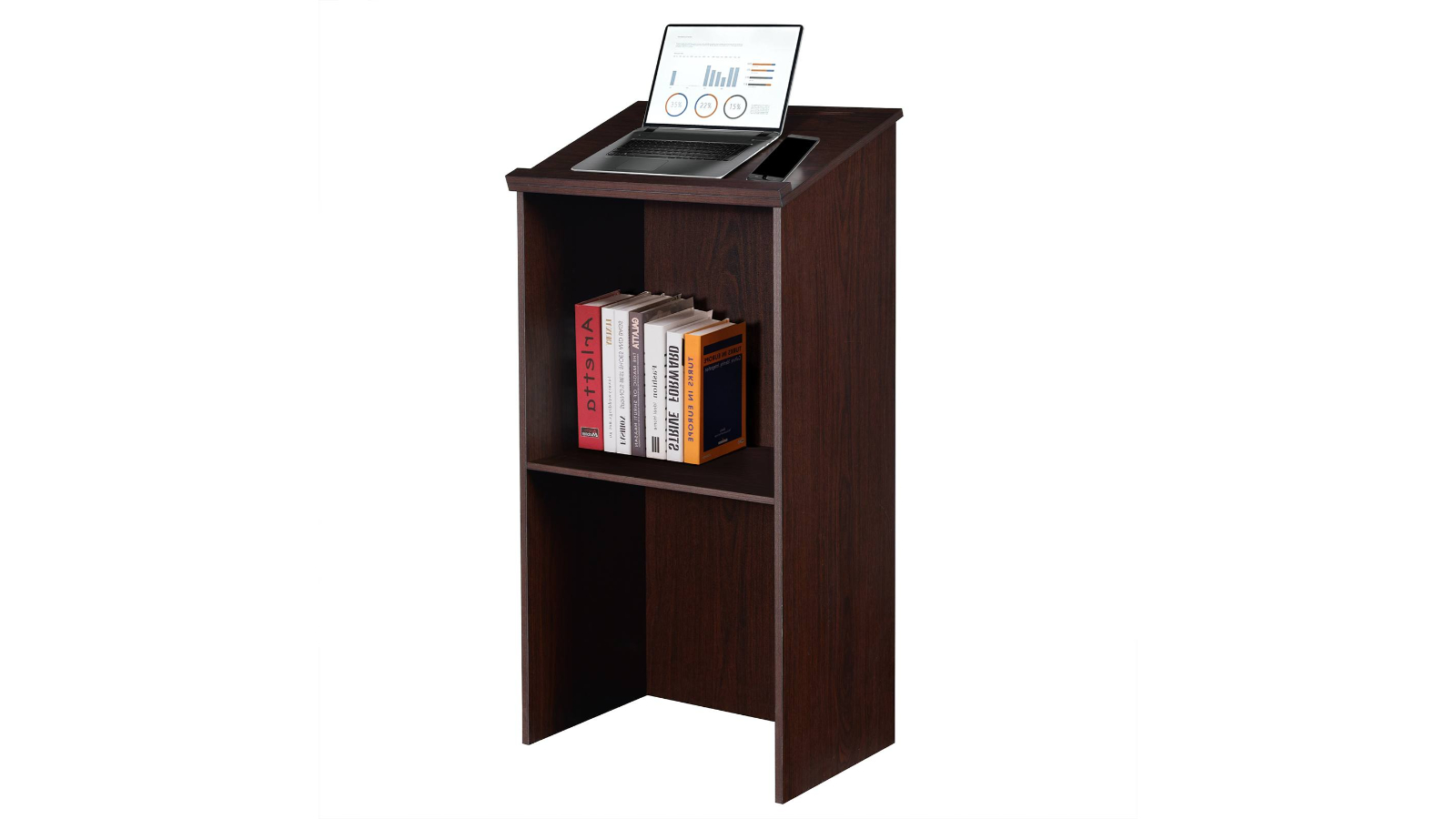 Costway Presentation Speaking Stand with Adjustable Shelf | Harvey Norman
