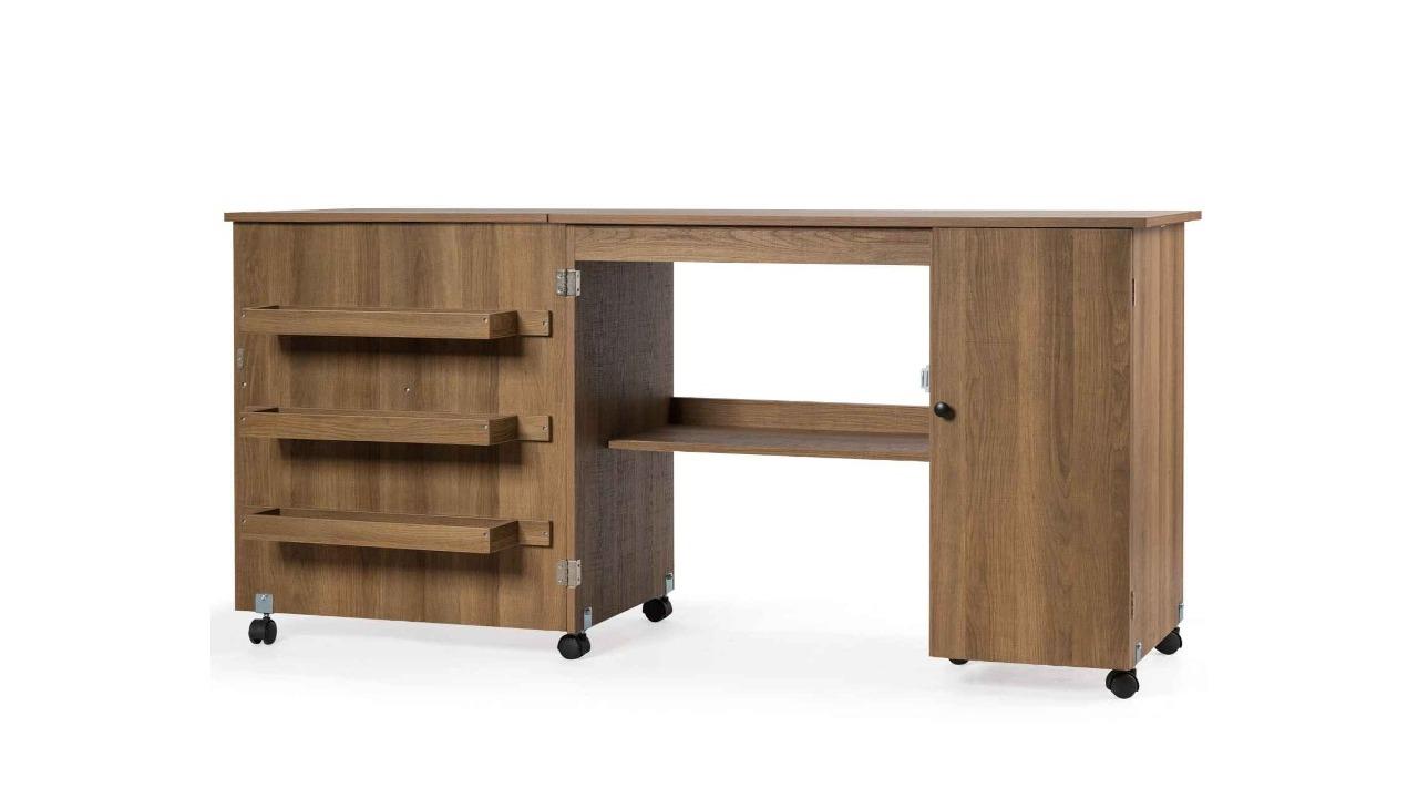 Costway 158.5 x 50cm Folding Sewing Table - Natural