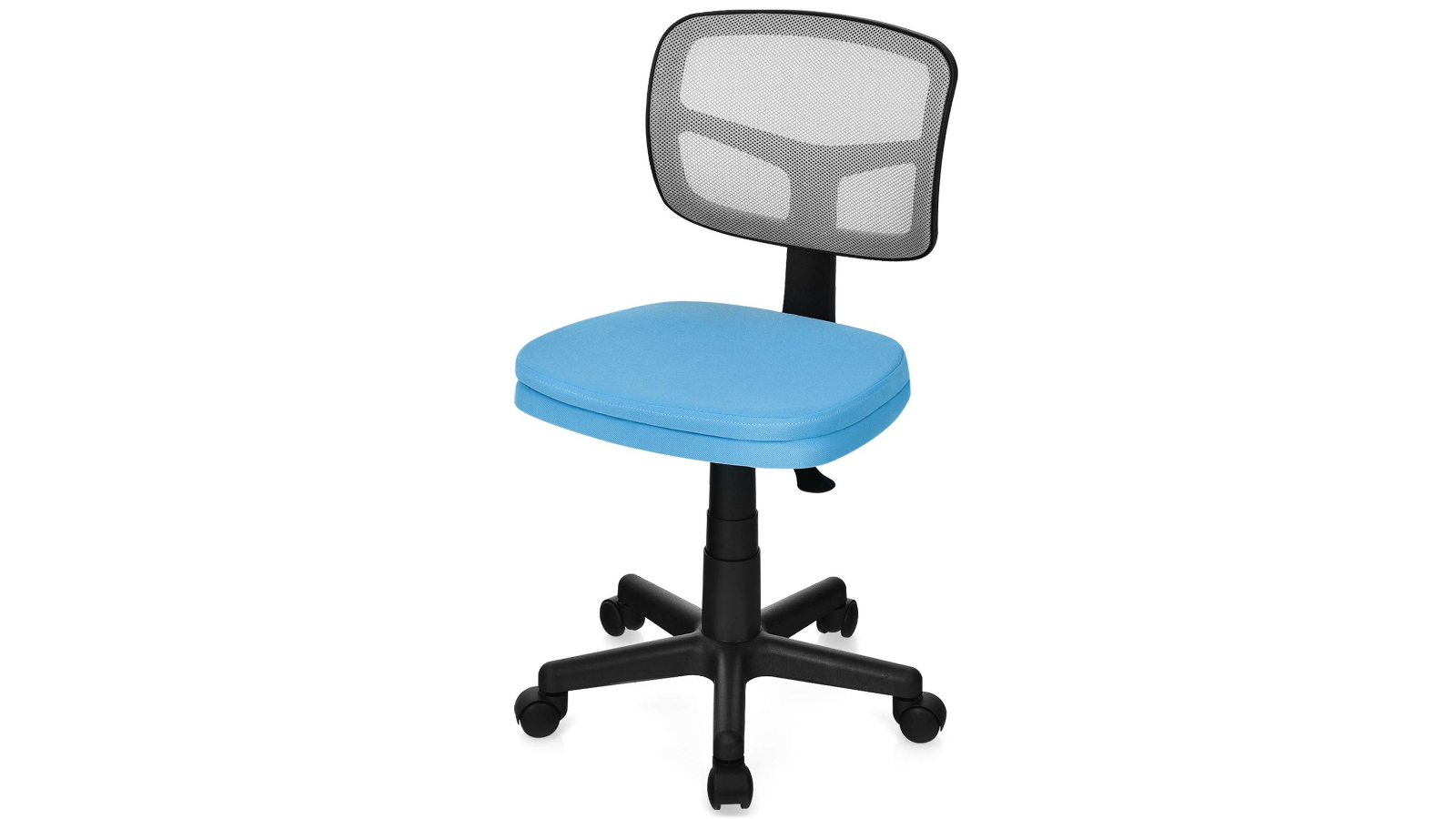 Costway Swivel Cushioned Office Desk Chair with 5 Claw Blue Base