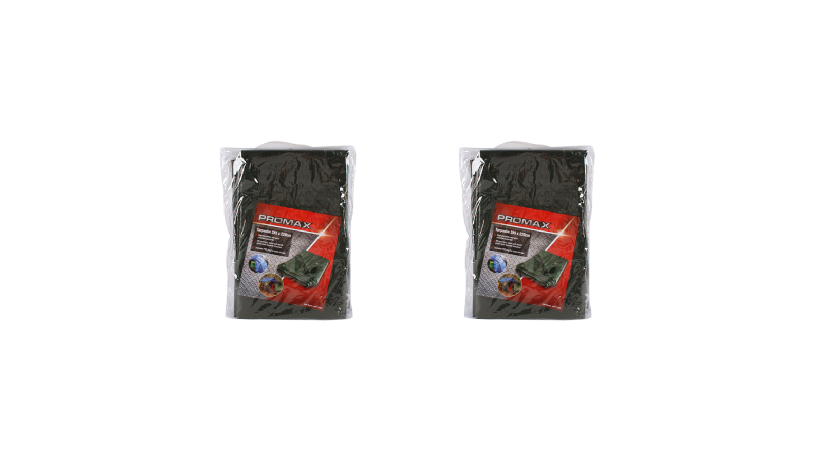 Pro Max 2-Piece 285cm Waterproof Tarpaulin Camping Cover with Storage Bag - Dark Green