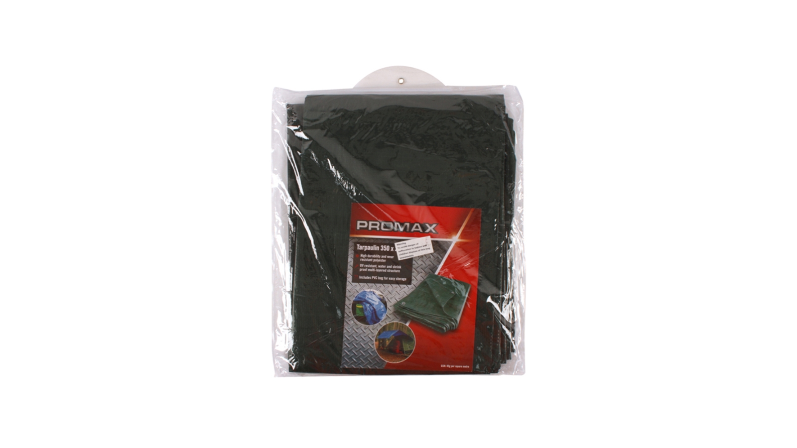 Pro Max 350 x 285cm Tarpaulin Camping Protection Waterproof Cover with Bag - Dark Green