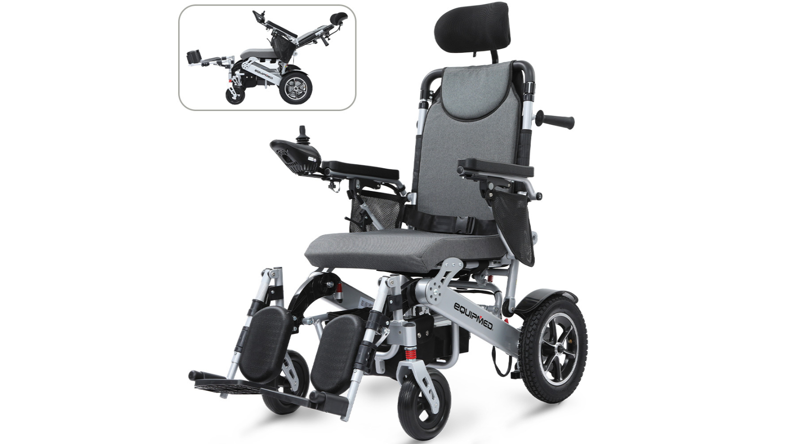 Equipmed Power Electric Folding Wheelchair - Black