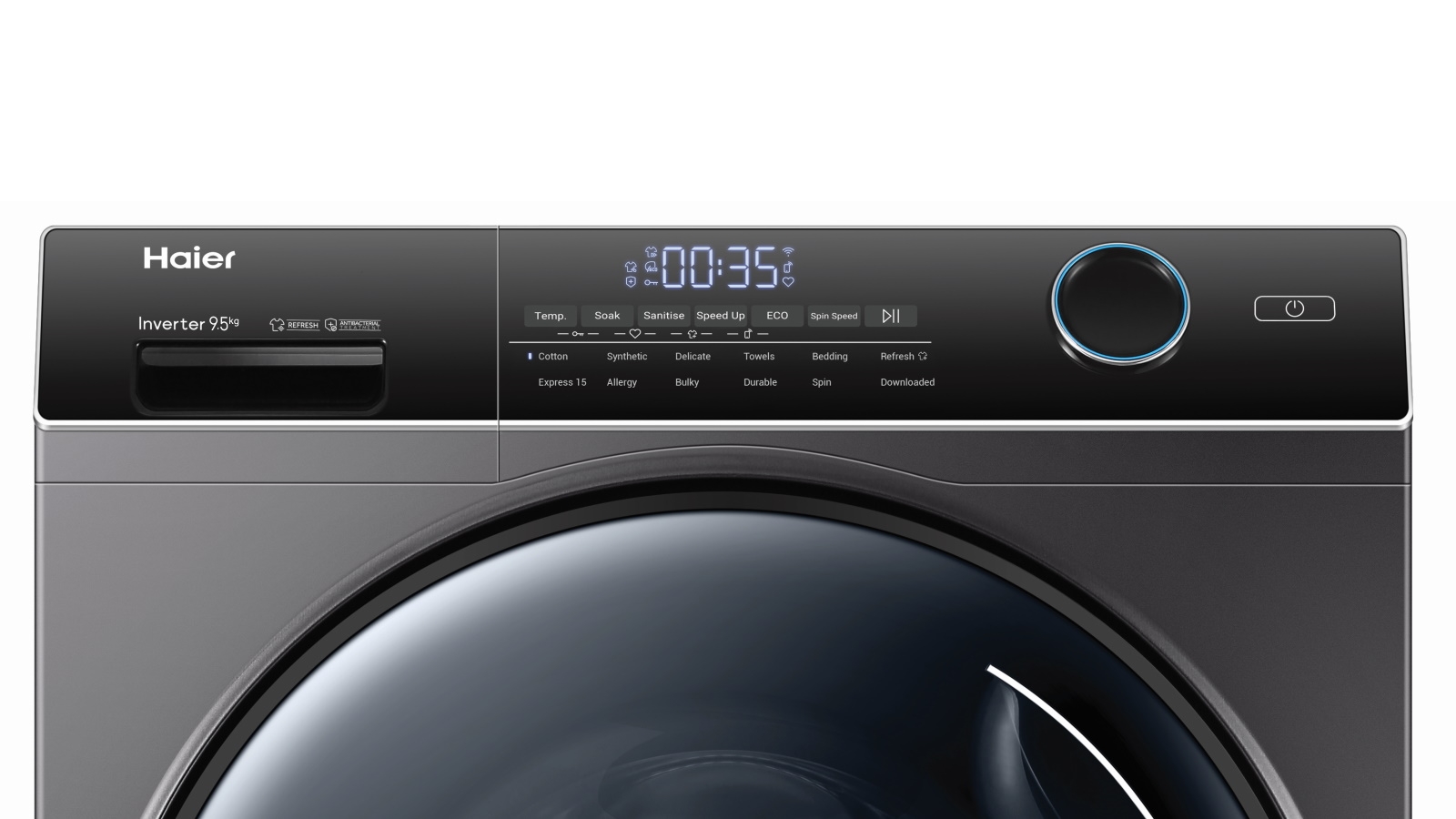 Haier 9.5kg Front Load Washing Machine with WiFi Compatibility Black