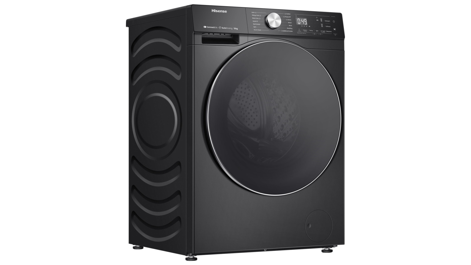 Hisense 10kg Front Load Washing Machine Black Harvey Norman