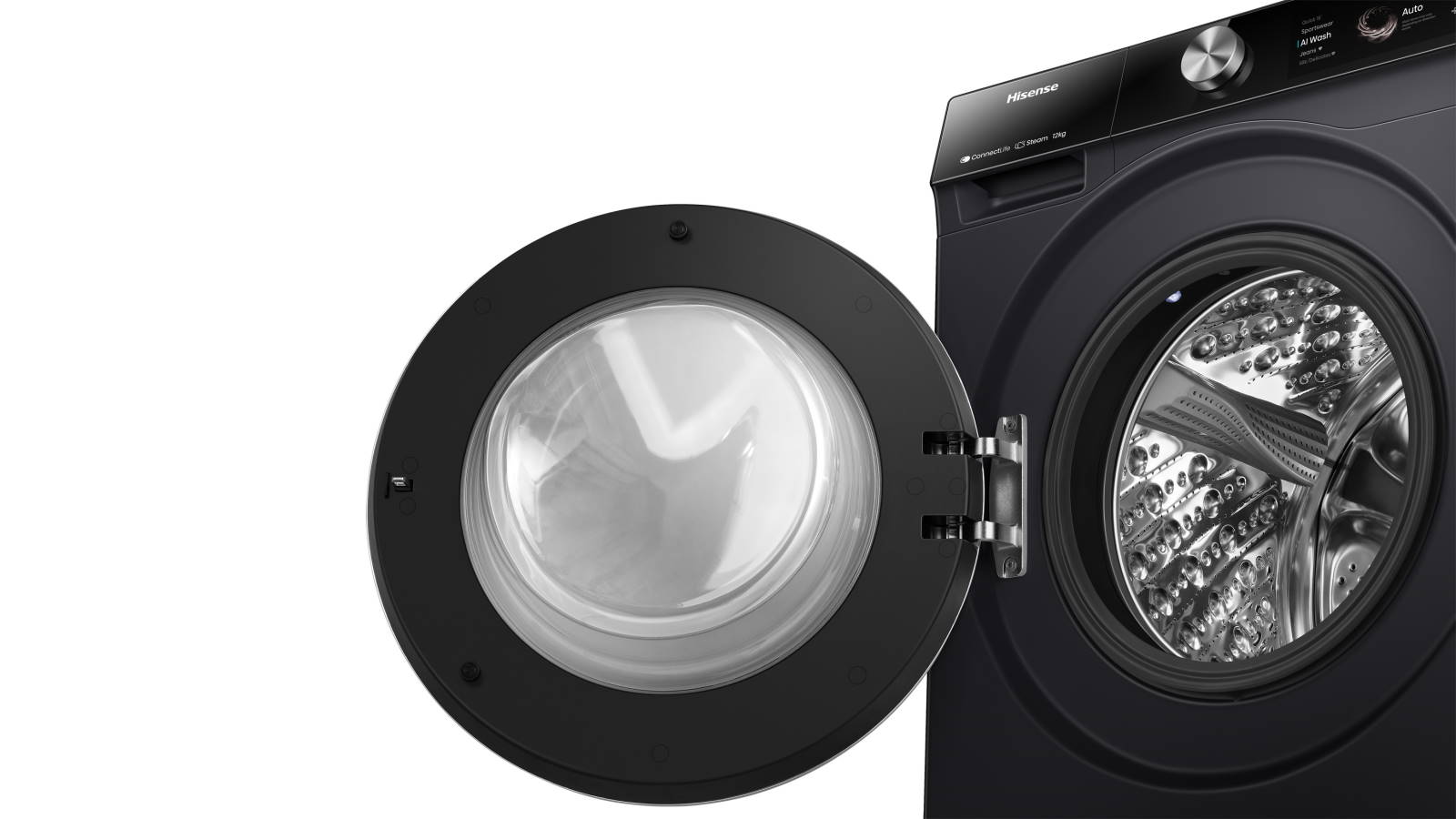 Hisense 12kg Front Load Washing Machine Charcoal Black Harvey Norman