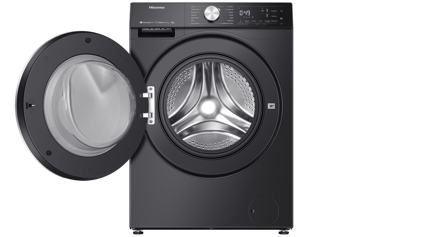 Hisense 8kg Front Load Washing Machine Black Harvey Norman