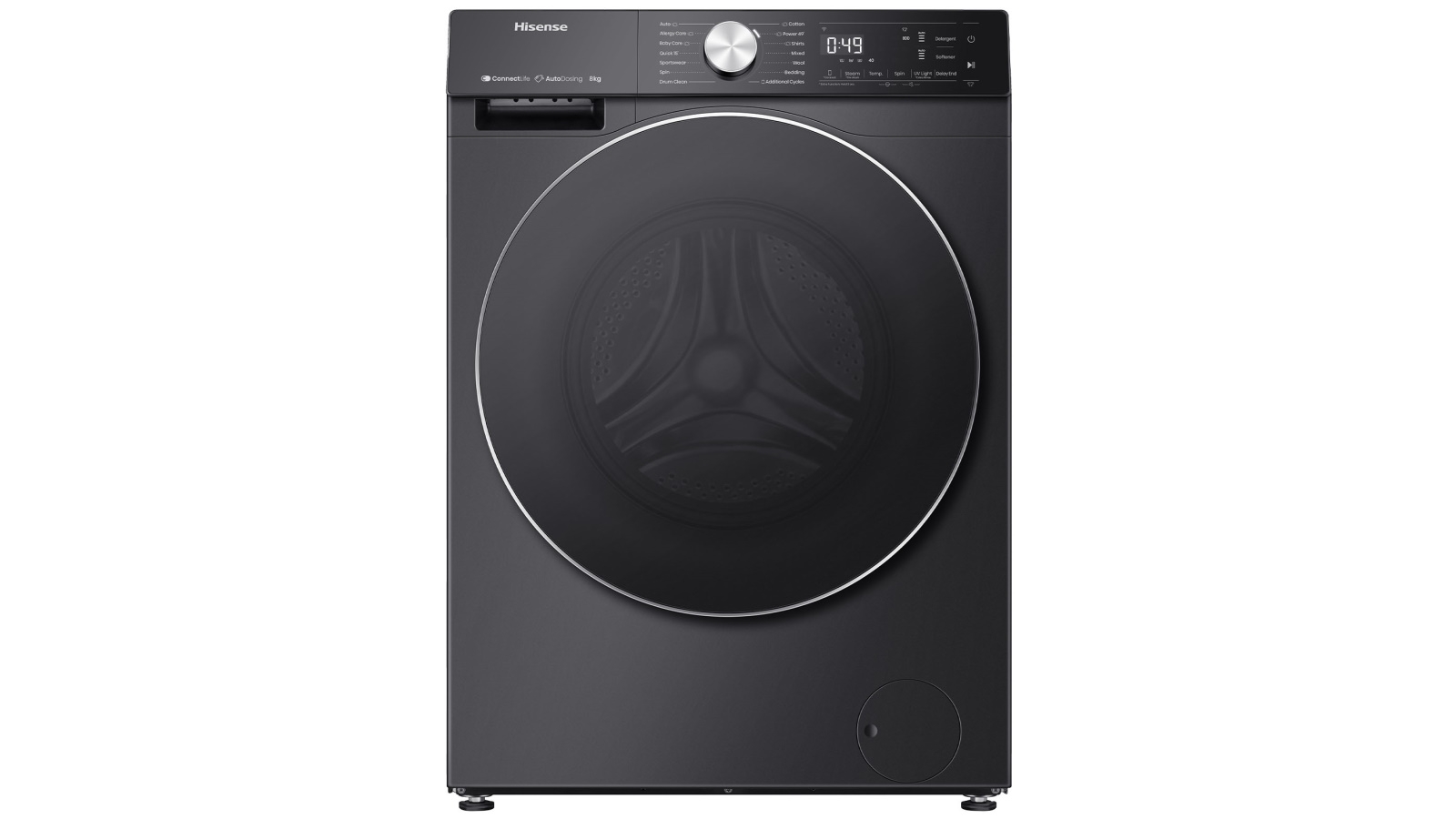 Hisense 8kg Front Load Washing Machine Black Harvey Norman
