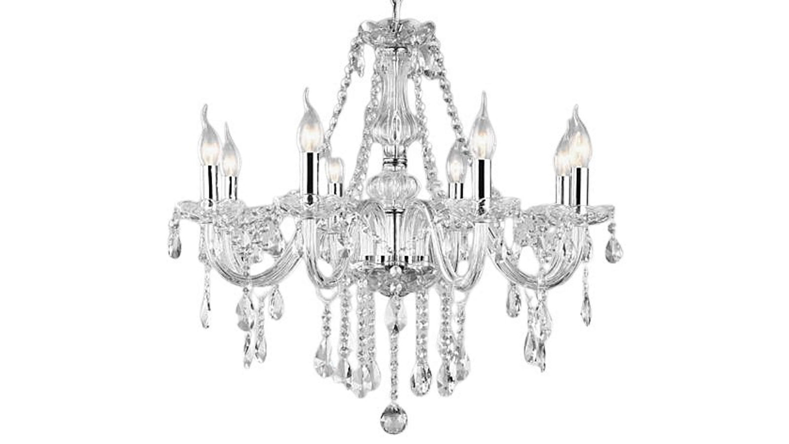 Pretty & Practical Crystal Elegance 8 Head Clear Silver Chandelier