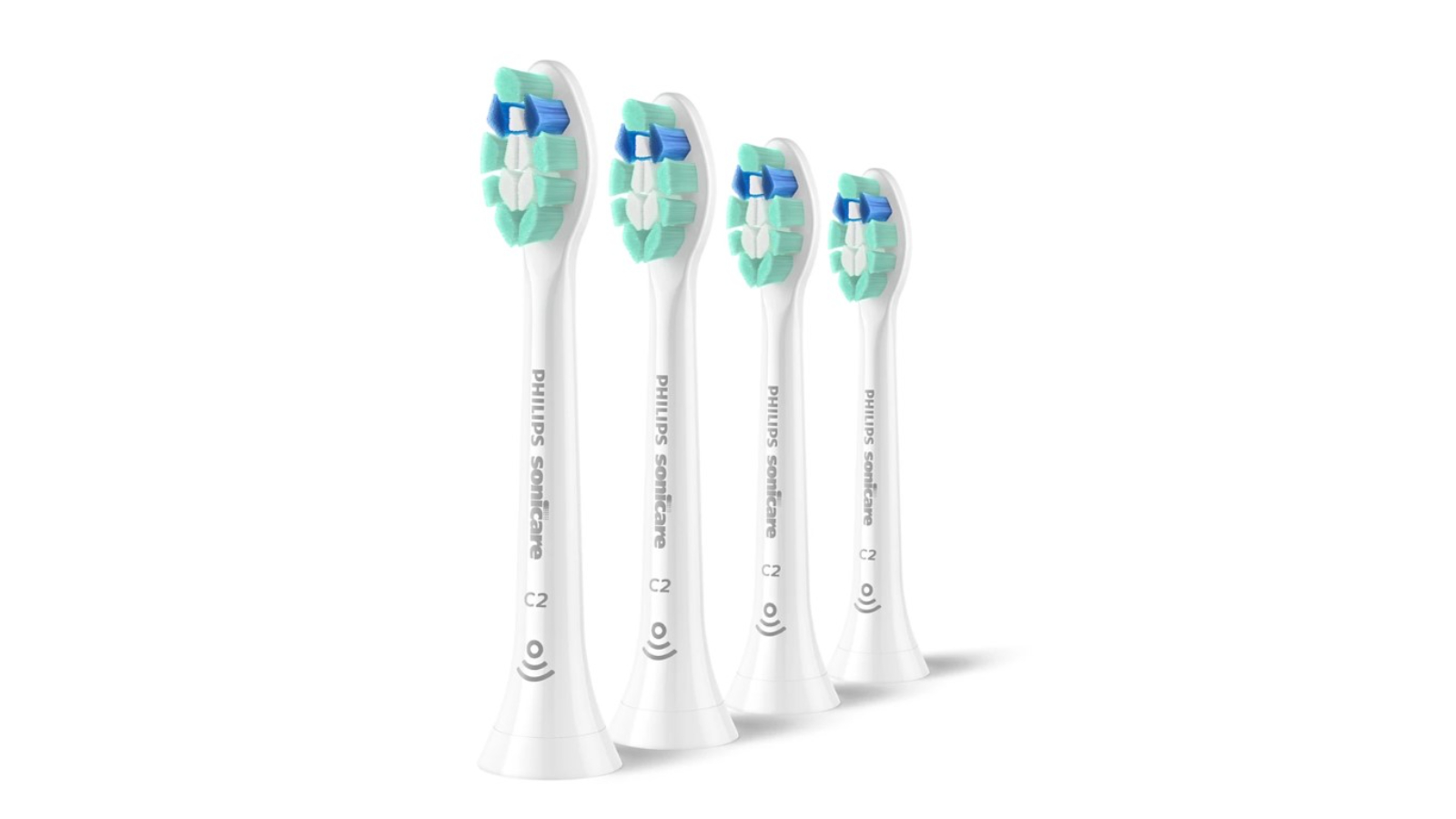 Philips Pack of 4 Sonicare C2 Plaque Control Brush Head - White