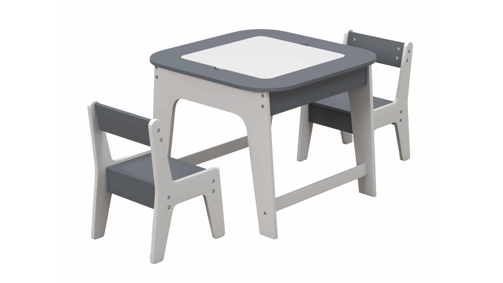Costway Double-Sized Activity Table and Chairs Set - Grey