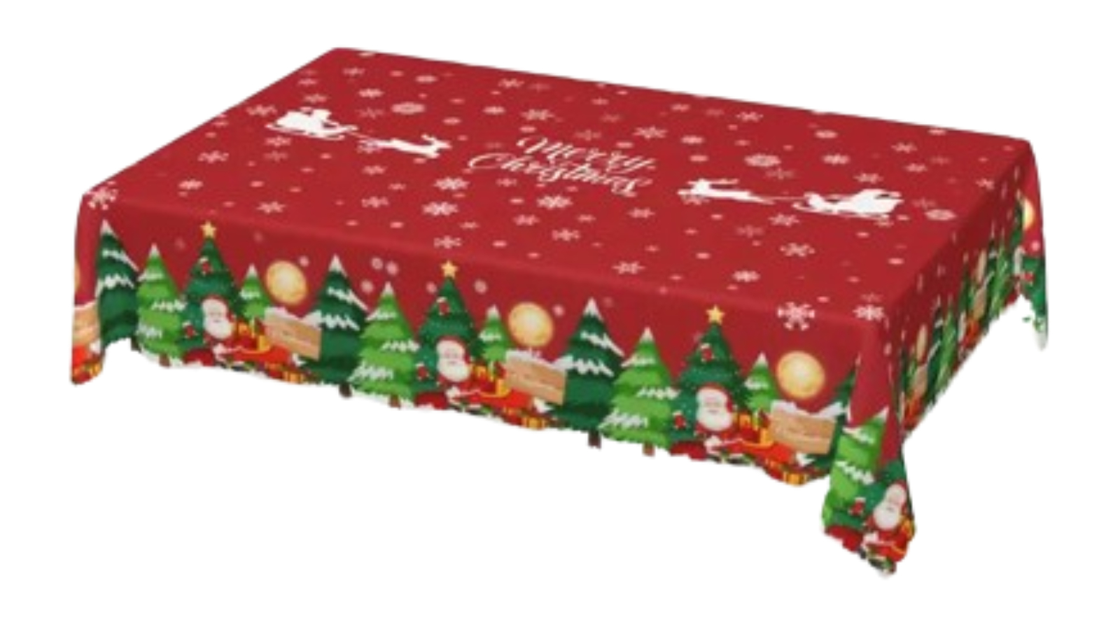 NNETM Polyester Merry Christmas Tablecloth