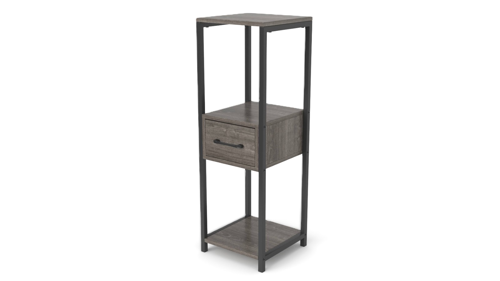 Costway 3-Tier Metal Plant Stand with Drawer - Grey