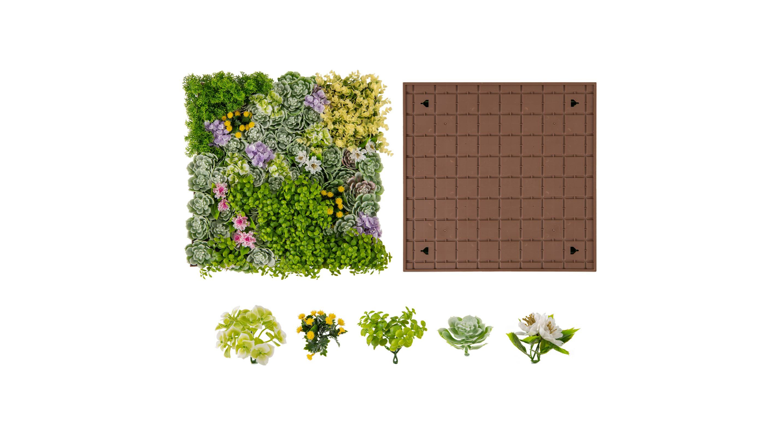 Costway Artificial Foliage Wall Art Faux Succulent Decoration - Green