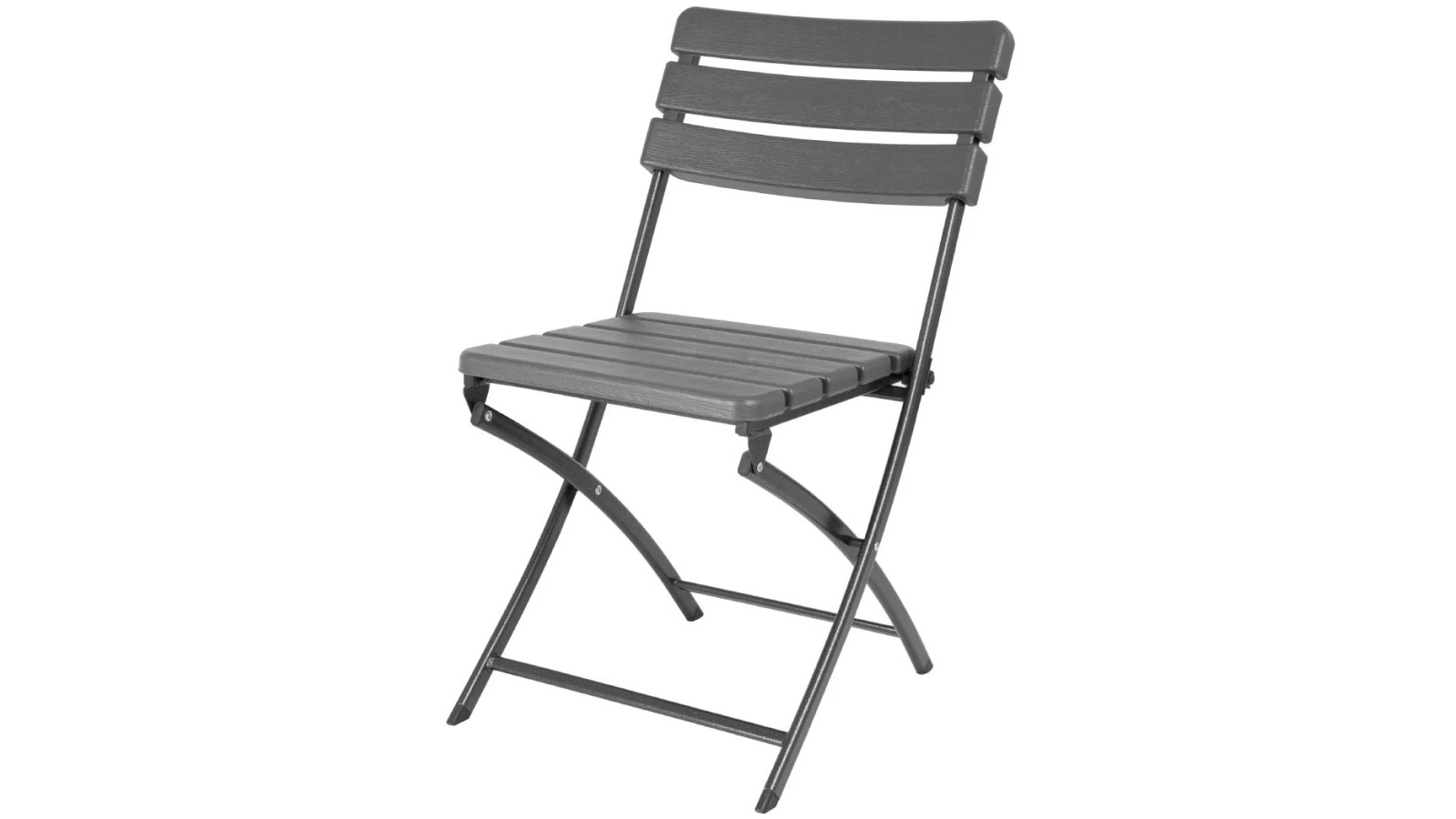 Bolero Grey Wood Effect Folding Chairs - 2 Pack