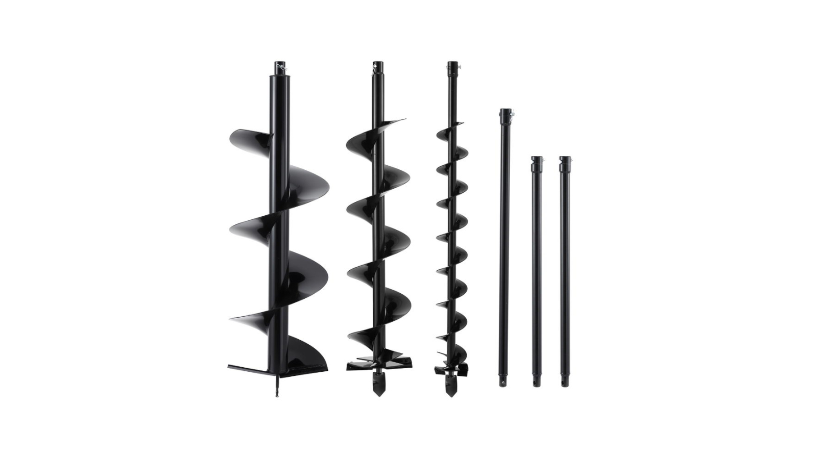 Giantz Carbon Steel Auger Drill Bit Post Hole Digger Set - Black