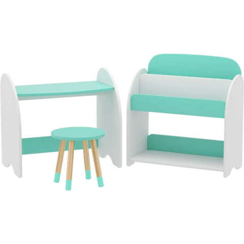 Keezi Kids 2-in-1 Bookshelf Table Chair Set