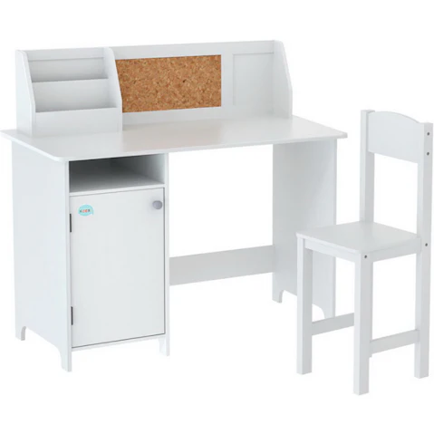 Keezi Kids Table and Chair Set Desk with Cabinet Storage