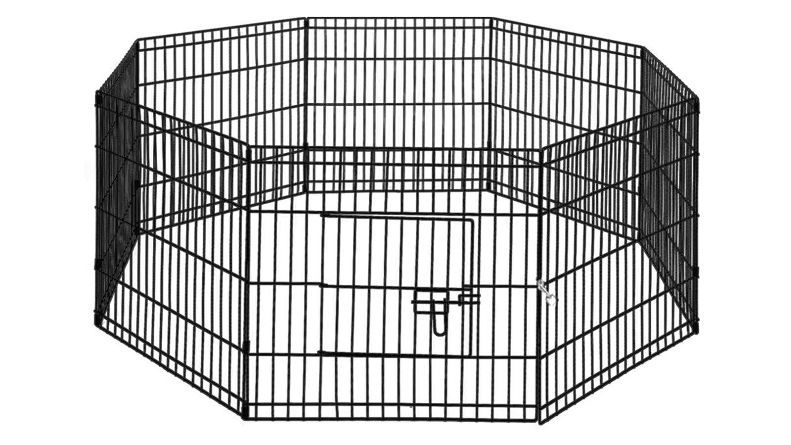 i.Pet 24 Inch 8 Panel Playpen - Black