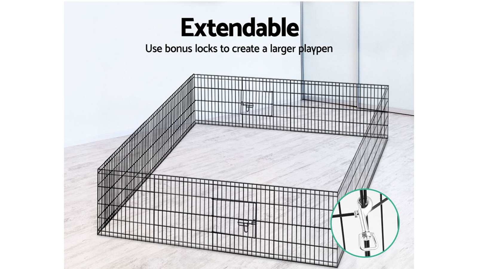 30 Inch Panel Playpen Black Harvey Norman