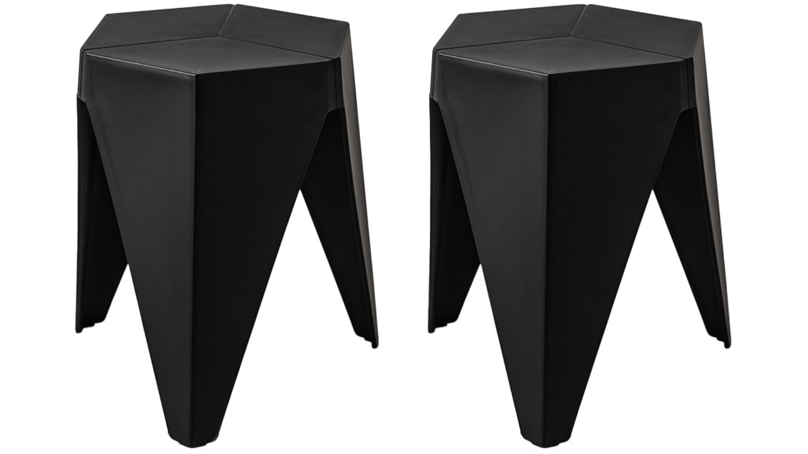 ArtissIn 2x Puzzle Plastic Stacking Stools - Black