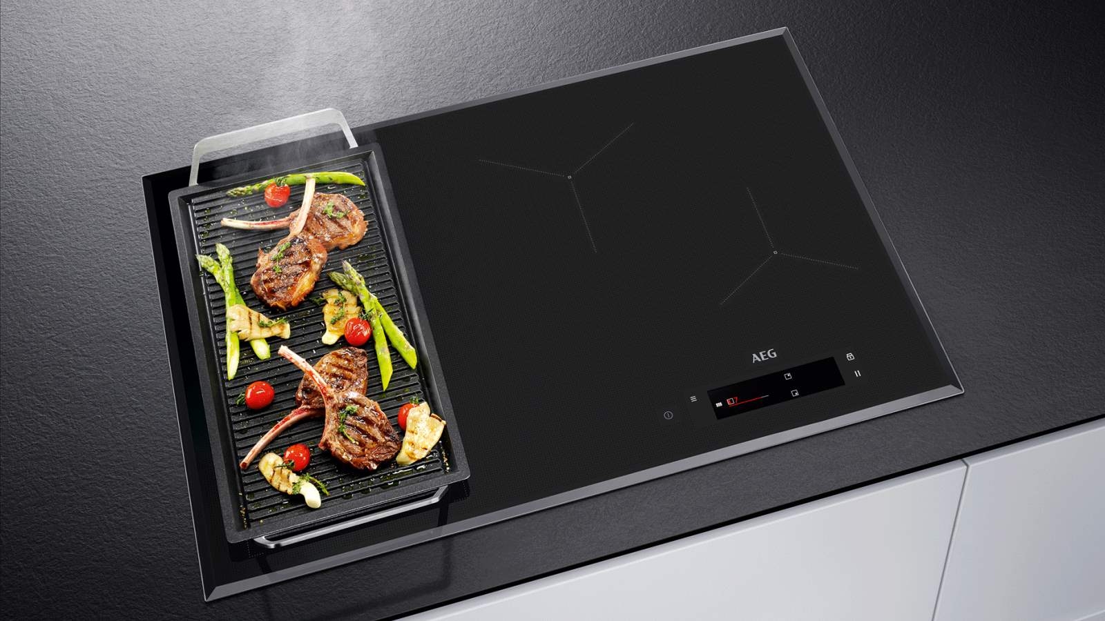 AEG 800mm SenseFry Induction Cooktop with FlexiBridge Harvey Norman