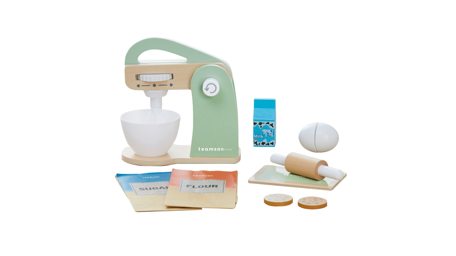 Teamson Kids Little Chef Frankfurt Kitchen Stand Mixer and Bakery Playset - Green
