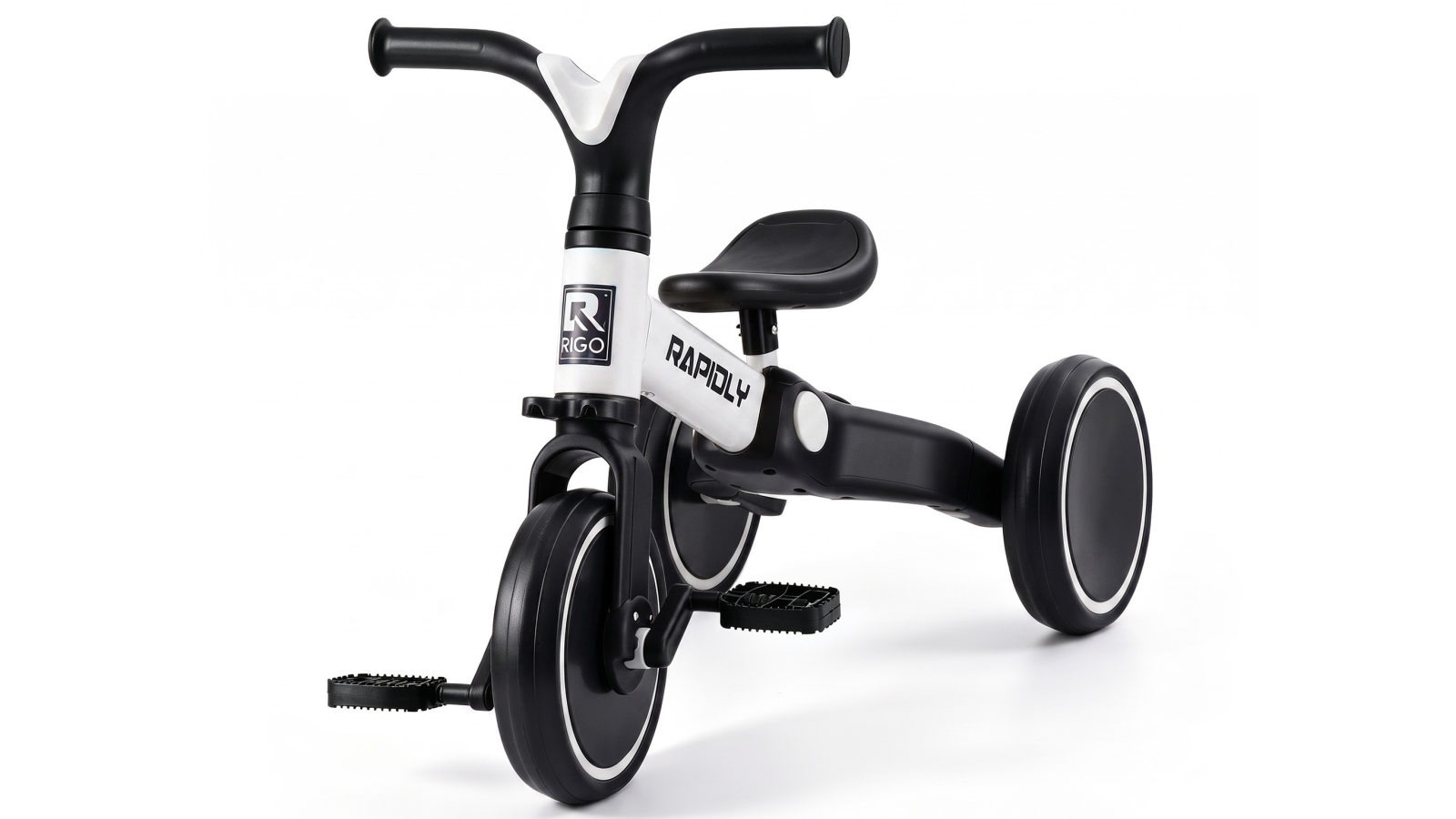 Rigo 70cm Tricycle Kids Bike with Carbon Steel 3 Wheels - White