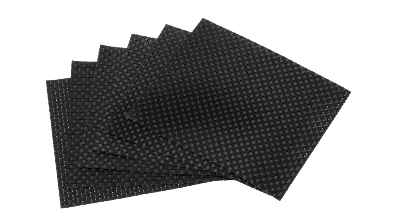 Icon Chef Set of 6 Basketweave Plate Mat - Black