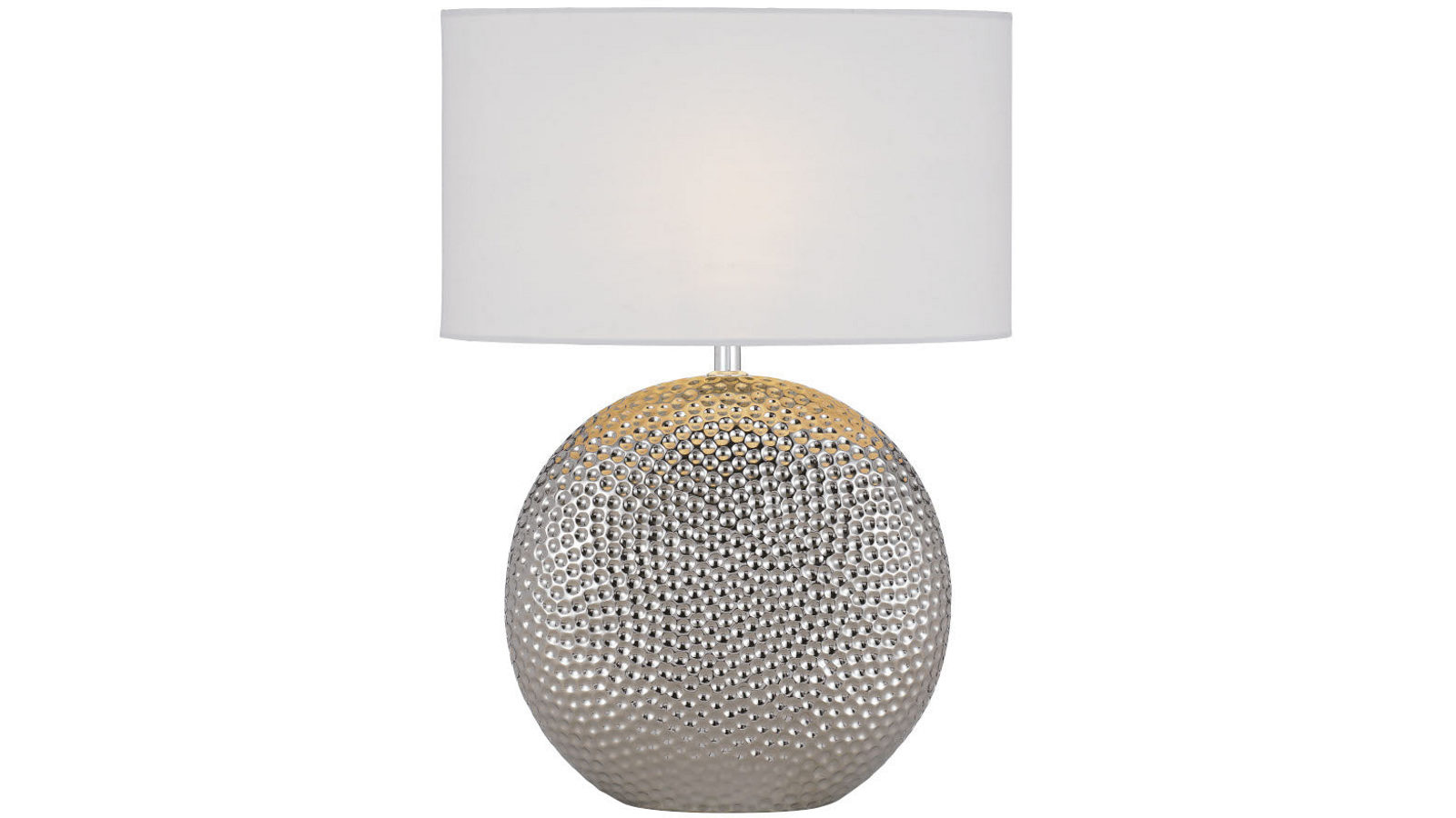 Pretty & Practical Vitaline Silver & White Ceramic Table Lamp