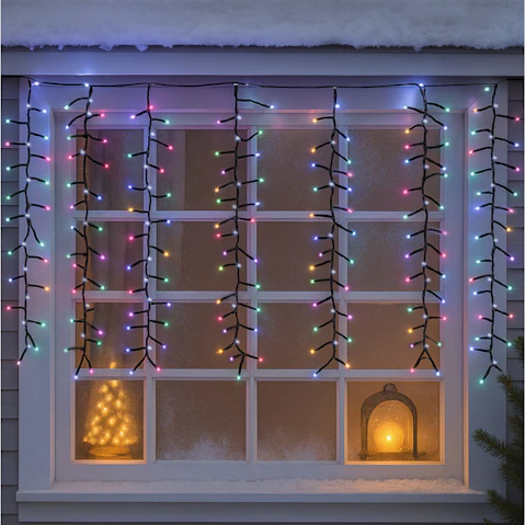 Lexi Lighting Waterfall Cluster Icicle Lights - Candy Colour