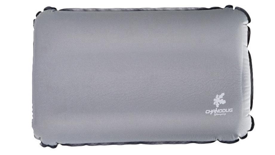 Jacksaqua Self Inflating Camping Pillow with Ergonomic 3D Support - Silver Grey