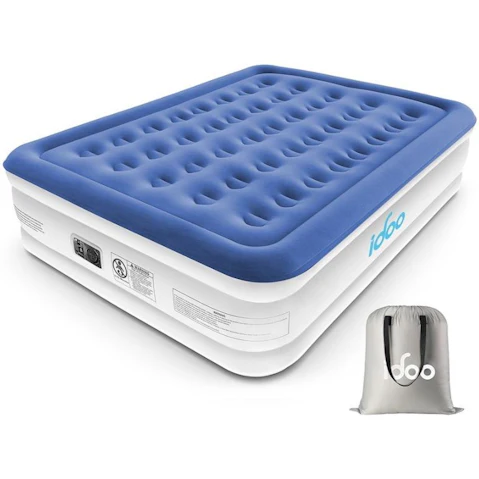 iDoo Queen Size Air Mattress Inflatable Bed with Built-in Electric Pump Portable