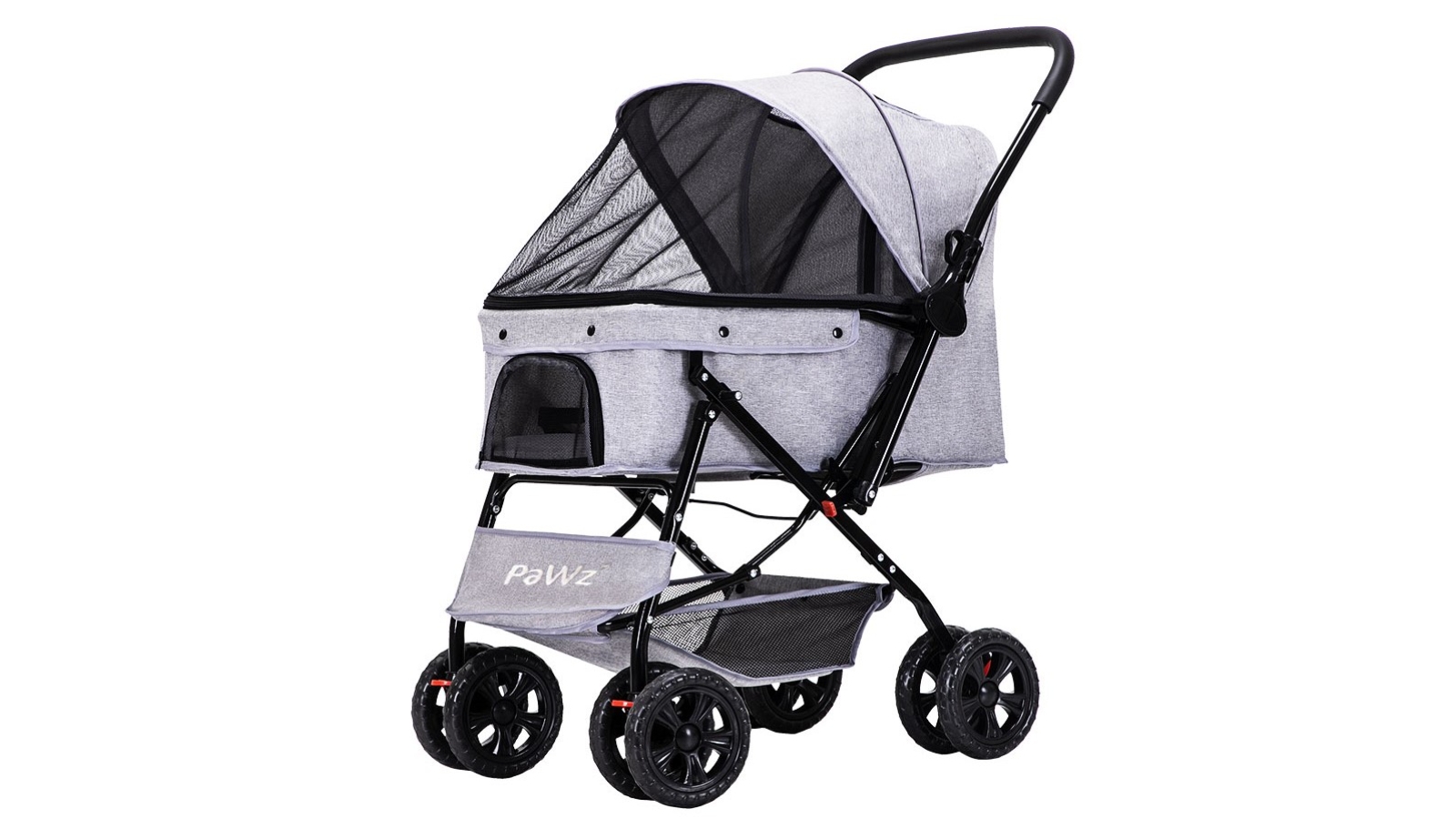 PaWz Black Pet Stroller Pram Dog Carrier Foldable Strollers 4 Wheels