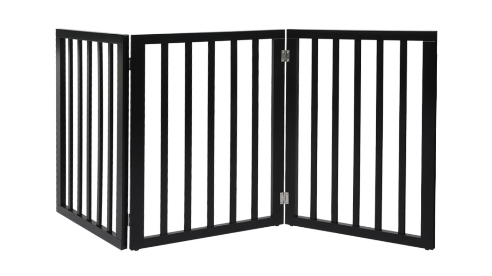 PaWz 3 Panels Wooden Pet Gate Dog - Black