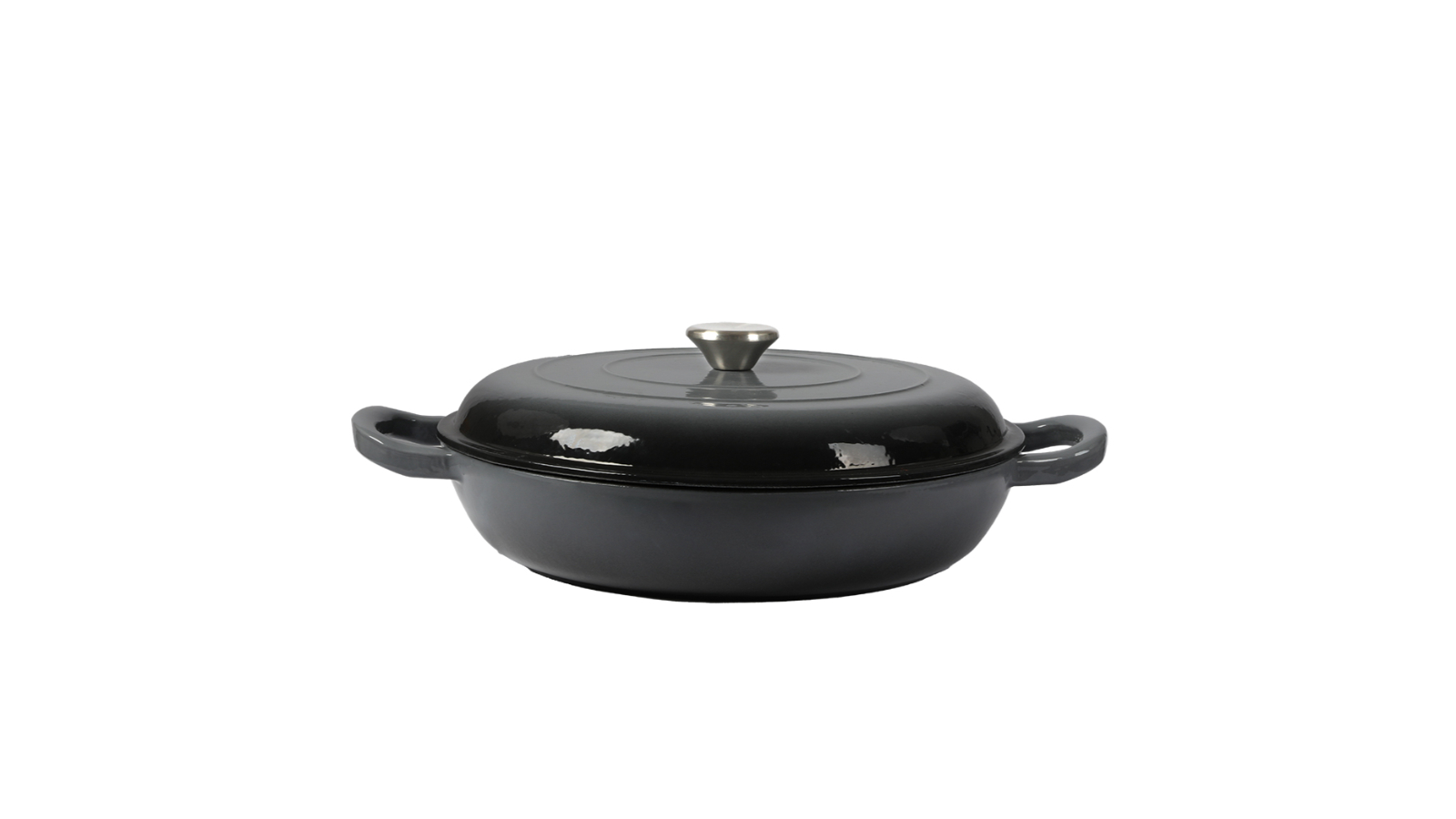 Toque 3.5 Litre Round Cast Iron French Pan - Black