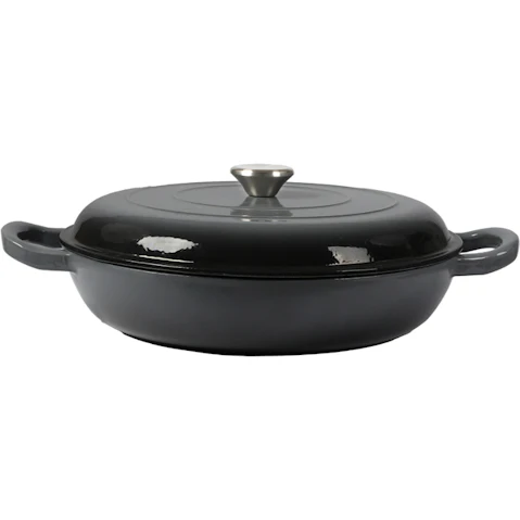 Toque 3.5 Litre Round Cast Iron French Pan - Black